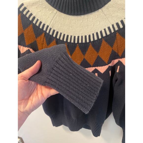 Free Assembly Womens Fair Isle Sweater Turtleneck-Size L - Picture 8 of 8